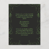 ウィッチハット赤ちゃんシャワーハロウィーン エンクロージャーカード (裏面)