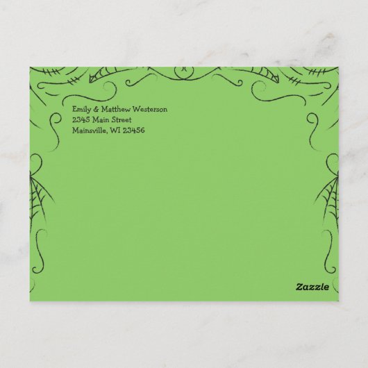 ウィッチハット赤ちゃんシャワーハロウィーン ポストカード (裏面)