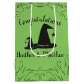 ウィッチハット赤ちゃんシャワーハロウィーン ミディアムペーパーバッグ (裏面)