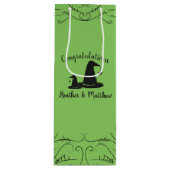 ウィッチハット赤ちゃんシャワーハロウィーン ワインギフトバッグ (正面)