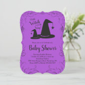 ウィッチハット赤ちゃんシャワーハロウィーン 招待状 (スタンド正面)