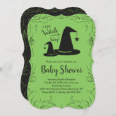 ウィッチハット赤ちゃんシャワーハロウィーン 招待状 (正面/裏面)