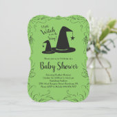 ウィッチハット赤ちゃんシャワーハロウィーン 招待状 (スタンド正面)