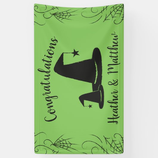 ウィッチハット赤ちゃんシャワーハロウィーン 横断幕 (縦)