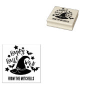 ウィッチハット&こうもりハッピーハローウィン ラバースタンプ (押印)