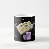 ウィッチハット、魔法本とペンタグラム コーヒーマグカップ (中央)