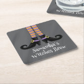 ウィッチハロウィンカワイイカスタムパーティー スクエアペーパーコースター (アングル)