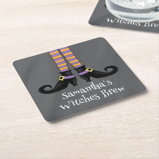 ウィッチハロウィンカワイイカスタムパーティー スクエアペーパーコースター (アングル)