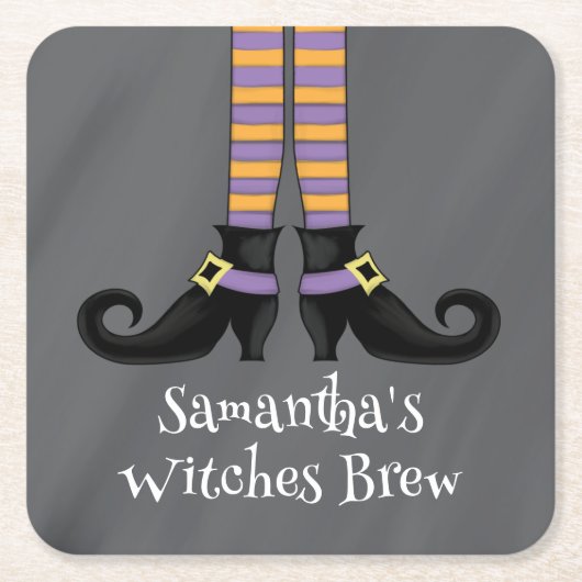 ウィッチハロウィンカワイイカスタムパーティー スクエアペーパーコースター (正面)