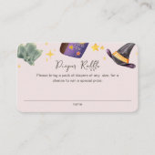 ウィッチハロウィンガールおむつラッフルベビーシャワー エンクロージャーカード (正面)