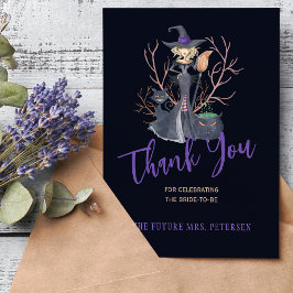 ウィッチハロウィン感謝していブライダルシャワーユー サンキューカード