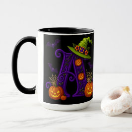 ウィッチハロウィーンイニシャル"A"マグ マグカップ