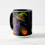 ウィッチハロウィーンイニシャル「F」マグ マグカップ (正面左)