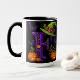 ウィッチハロウィーンイニシャル「F」マグ マグカップ