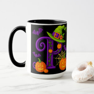 ウィッチハロウィーンイニシャル"P"マグ マグカップ