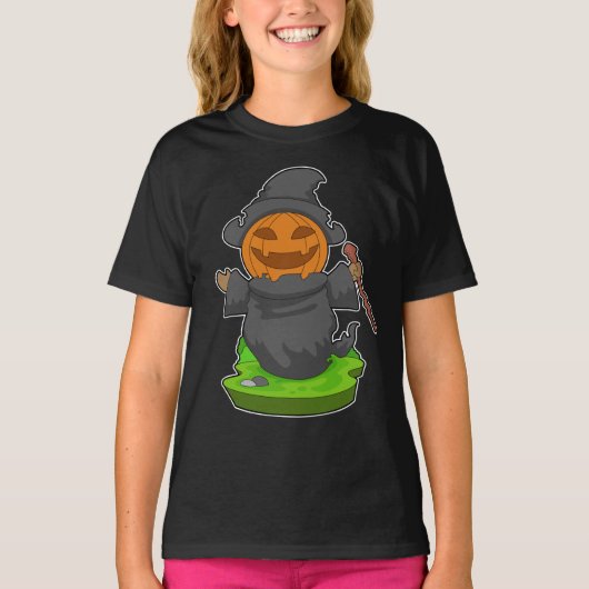 ウィッチハロウィーンカボチャ Tシャツ (正面)