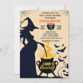 ウィッチハロウィーンカルドロンベビーがシャワーを醸造している 招待状 (正面)