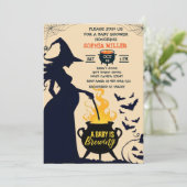 ウィッチハロウィーンカルドロンベビーがシャワーを醸造している 招待状 (スタンド正面)