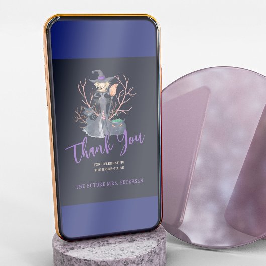 ウィッチハロウィーンブライダルシャワーサンキューカード 招待状