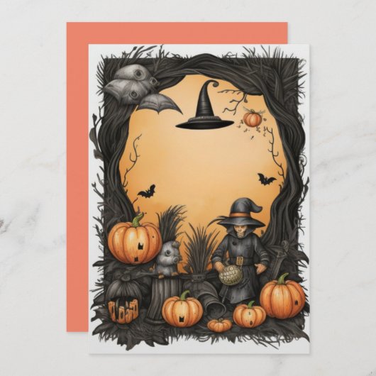 ウィッチハロウィーン空白の招待状 招待状 (正面/裏面)