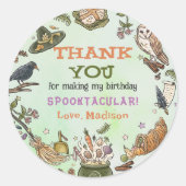 ウィッチハロウィーン誕生日パーティーステッカー ラウンドシール (正面)