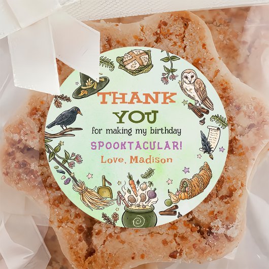 ウィッチハロウィーン誕生日パーティーステッカー ラウンドシール