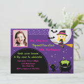 ウィッチハロウィーン誕生日招待状ブロンド 招待状 (スタンド正面)