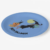 ウィッチハローウィンパーティおもしろいカラフル紙プレート ペーパープレート (アングル)