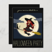 ウィッチハローウィンパーティアダルト招待状 招待状 (正面/裏面)