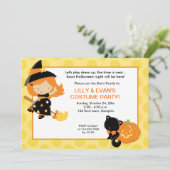 ウィッチハローウィンパーティガールズ誕生日招待状 招待状 (スタンド正面)