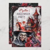 ウィッチハローウィンパーティ招待状 招待状 (正面/裏面)