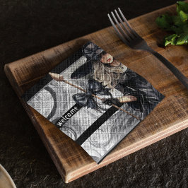 ウィッチハローウィンパーティ（背景が渦巻き） スタンダードカクテルナプキン