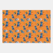 ウィッチパンプキンブラックキャットデザインパーフェクトハロウィーン ラッピングペーパーシート (正面3)