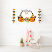 ウィッチパーキングのみハロウィンカボチャ幽霊 不気味 横断幕 (インサイチュ)