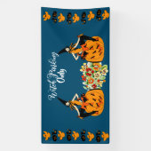 ウィッチパーキングのみハロウィンカボチャ幽霊 不気味 横断幕 (縦)