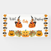 ウィッチパーキングのみハロウィーン不気味ハロウィーンのカボチャのちょうちん 横断幕 (横)