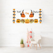 ウィッチパーキングのみハロウィーン不気味ハロウィーンのカボチャのちょうちん 横断幕 (インサイチュ)