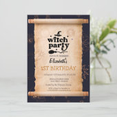 ウィッチパーティーハロウィーン神秘的誕生日 招待状 (スタンド正面)