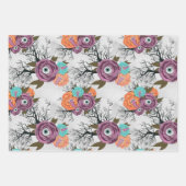 ウィッチビクトリアンゴシックフローラヴィンテージハロウィーン ラッピングペーパーシート (正面2)