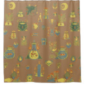 ウィッチビジネスヴィンテージアート シャワーカーテン (正面)