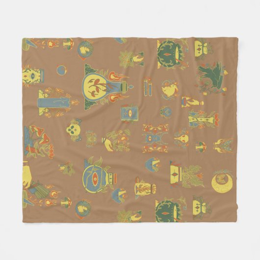 ウィッチビジネスヴィンテージアート フリースブランケット (正面(横))