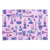 ウィッチピンクパープルピクセルアートパターン 枕カバー (正面右)