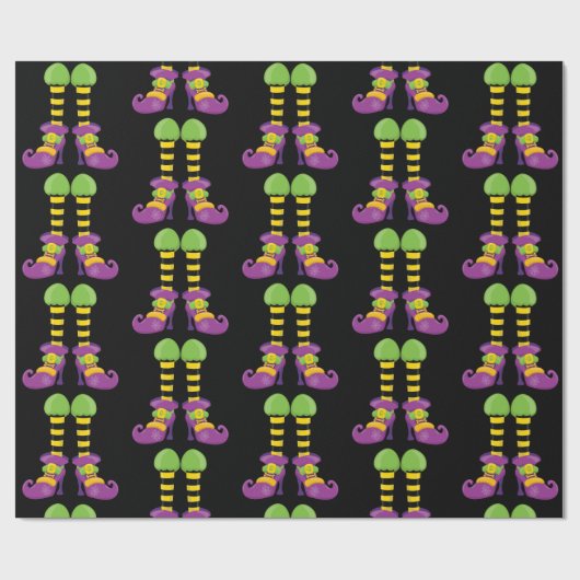 ウィッチファンシー足パターンのラッピング紙 ラッピングペーパー (フラット)