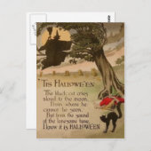 ウィッチフルムーンカボチャ黒猫 ポストカード (正面/裏面)