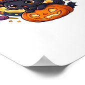 ウィッチフレンドリーハットキャットキュートパステルかわいいハロー ポスター (角)