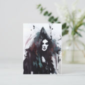 ウィッチブラックインク絵画のはがき ポストカード (スタンド正面)