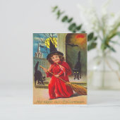 ウィッチブラックキャットこうもりフルムーン ポストカード (スタンド正面)