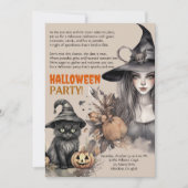 ウィッチブラックキャットハローウィンパーティ詩招待状 案内状 (正面)