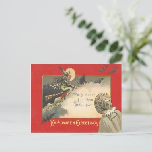 ウィッチブラックキャットフルムーンこうもりツリーウーマンナイト ポストカード (スタンド正面)