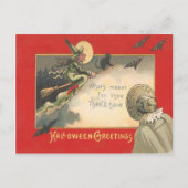 ウィッチブラックキャットフルムーンこうもりツリーウーマンナイト ポストカード (正面)